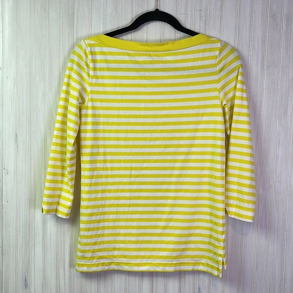 KATE SPADE BOATNECK BOW STRIPED TEE SMALL